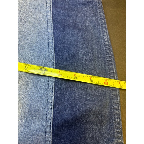Free‎ People Modern Femme Two Tone Denim Mini Pencil Skirt Size 2 Blue - Picture 8 of 12